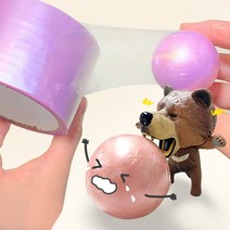원더라이프 몰랑몰랑 테이프 공 끈끈이 볼 만들기 세트 말랑한 찐득이 키덜트 놀이, 펄색 오렌지, 60mm