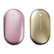 아침과저녁 가벼운 USB 충전식 손난로 보조배터리 케이블 겸, 핑크, 핑크