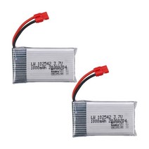 업그레이드된 3.7 V 1000 mAh 102542 Lipo 배터리 Syma X5HC X5HW X5UW X5UC RC 쿼드 콥터 드론 예비 부품, [02] 2pcs