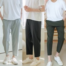 업스케일 남자 쿨링 냉장고 우븐팬츠 밴딩 스판 여름 슬랙스