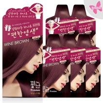 우리가스토리 펴난 스피드 5분 염색제, 와 인 갈 색, 5매