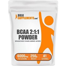 BulkSupplements.com BCAA 2:1:1 분지쇄 아미노산 셔플리먼트 파우더 운동 전 섭취 BCAA 아미노산 비건 250g, 42 Servings (Pack of 1)