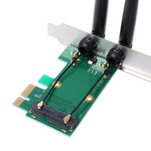 무선 카드 wifi mini pci-express to pci-e 어댑터 2 안테나 외부 pc 드롭 배송