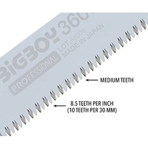Silky 350-36 Professional BIGBOY 접이식 톱 360mm 중간 톱니 검정색 -33239, 큰 이빨