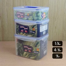 socean FDA 손질 야채 채소 보관통 손잡이 밀폐용기 대 냉장고 냉동고 정리 국산 진공 보관 용기 식기세척기 반찬통, 4.7L