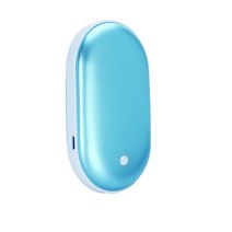 손난로 전기 충전식 5200mAh 미니 핸드 워머 포켓 히터 USB 충전식 휴대용 패드 모바일 전원 겨울 여행 캠, 02 Blue 5200mA