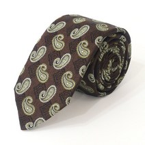 앤드류스타이 이태리 명품넥타이 남자넥타이 스퀘어페이즐리 디브라운 7.5cm
