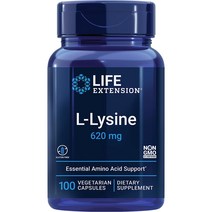 Life Extension 라이프익스텐션 엘라이신 L Lysine 620mg 100캡슐, 100정, 1개