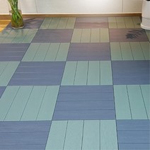베란다 테라스 조립데크 바닥타일 매트 9P 바닥깔판 조립타일 시공, 차콜블루 9p