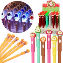 신기한 귀여운 아이스크림 우주인 과일 스마일 특이한 LED 라이트 후레쉬 랜턴 볼펜 다기능 단색 멀티 펜, mc508 스프링헤드