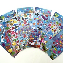 맘아트 엠보싱 스티커 바다 생물 6종 1p 해양 물고기, No.16, No.16