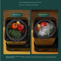 과일 초음파 세척기 야채 고추 더블 배럴 자동 과일 세척 정화 살균 소독 고기 청소 해독, 03 EU