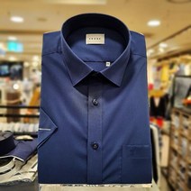 예작 예작 YJ0MBR436NY 텐셀모달 솔리드 스트레치 네이비 반팔 일반핏 셔츠