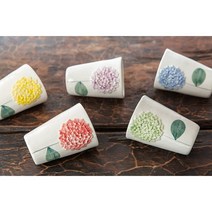 전통 이천 백자 도자기 수국 머그컵 주스잔, 퍼플