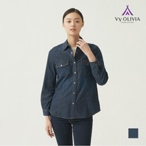 [비비올리비아] 자수포인트 데님 블라우스VVCNLXF7386