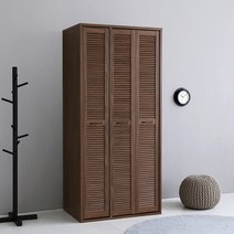 마켓비 HEIN 드레스룸 시스템 옷장 3문 폴딩도어 90x195, 미들브라운 8701.4170