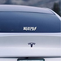 챈스커스텀디자인 전기차 찌리릿 개성스티커 아이오닉 테슬라 테두리 자동차스티커 차량용 데칼 튜닝스티커, 레드