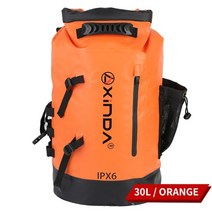 xinda 야외 산 스트림 가방 휴대용 접는 방수 배낭 동굴 탐험 canyoning 암벽 등반 구조 보트 캠핑, 오렌지 30리터