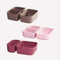 [마미스테이블] 최고급식품용실리콘 직장인 도시락통 내컵, 3구라지 베어브라운 큰내컵