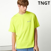TNGT [20SS TNGT 남성]네온 스몰 레터링 아트웍 오버핏 반팔티셔츠_TGTS0B332Y2