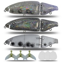 관절 미끼 165mm 55g135mm 33g 샤드 글라이더 도색되지 않은 스윔 베이트 낚시 미끼 하드 바디 플로팅 파이크 낚시 미끼 태클, F165mm 55g, 레이저-55g-03-3pcs
