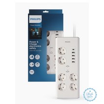 일렉트릭서포트 필립스(Philips) 멀티 콘센트 6구 2M (USB 포트 포함), 과부하 자동 차단 시 전원 복구 RESET 버튼