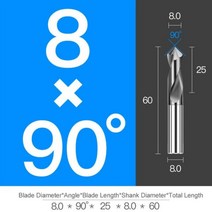 스폿 드릴 60 90 120 0.5 20mm 밀링 스텁 시작 위치 센터 비트 CNC 라우터 커터 초경 엔드 밀, For Steel, D8XR90X60L