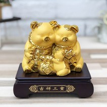 BnH 황금 돼지 장식품 풍수 인테리어 장식 소품 8031S, 단품