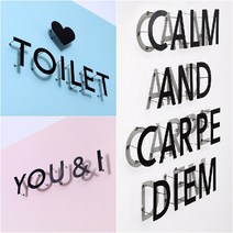 POOKAS 셀프 스카시 금속 철제 돌출 입체 글씨 벽 간판, 2