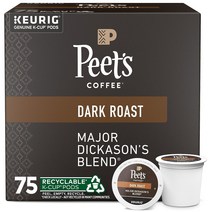 커피그라인더Peetu2019s Coffee 메이저 디카슨 블렌드 K-Cup 커피 캡슐 큐리그 메이커용 다크 로스트 7, 한개옵션0, 한개옵션1