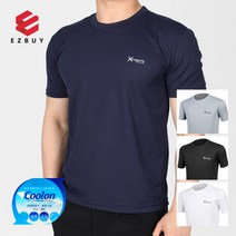 [이지바이] 청량한 남성 여름용 쿨론 반팔 라운드 티셔츠_빅사이즈 등산복 작업복 이너