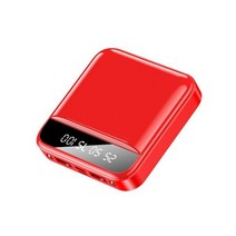 빠른 충전 보조베터리 미니 30000mAh 휴대용 충전기 2USB 외부 배터리 디지털 디스플레이 손전등 아이폰 Xiaomi, [02] red