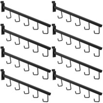 Chumia Slatwall 행거 옷걸이 폭포 페이스 아웃 5개의 후크 직사각형 튜브 디스플레이 액세서리 슬레이트 벽 그리드월 블랙 (8개), 8