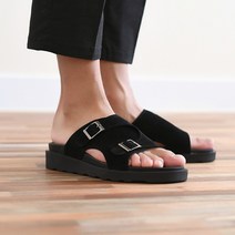 스타일엠제이 남성용 버클 스트랩 키높이 슬리퍼 4.5cm