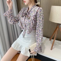 블라우스 여름 가을 긴 소매 풀오버 캐주얼 쉬폰 블라우스 플러스 사이즈 4xl