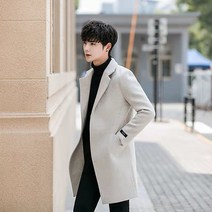 DFMEI 봄가을 남자 하프 코트 트렌치남