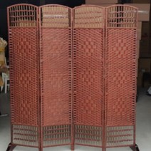 접이식 파티션 가림막 이동식 경량 이케아 라탄 원목 공간분리 원룸 가리개 가벽 병풍 인테리어 천, 필라4단(고), 아이보리