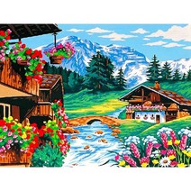 스위스 알프스 초원 농장 우드 직소퍼즐 설산 오두막집 인더숲 보면 기분이 좋아지는 유화감 자연풍경 행운 부귀 모으는 조각퍼즐 집콕취미 스트레스 해소 집중력향상 선물용 11종, 500조각, 농장 풍경 퍼즐선택05