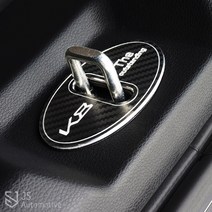 JS automotive K8 트렁크 메탈카본 도어락 리드락 녹방지 커버 몰딩 파츠 실내 장식 악세사리 용품, 트렁크도어락_카본