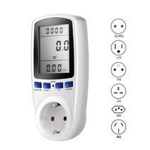 220V AC EU 디지털 LCD 전력계 전력계 소켓 와트 Kwh 에너지 미터 FR 미국 영국 AU BR 측정 콘센트 전력 분석기|에너지 계량기|, 1개