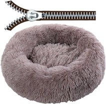 애견 라운드 이동식 커버 개 소파 지퍼 세척 가능 애완 동물 침대 고양이 방석 46, xxl 100cm, 지퍼 베이지 브라운
