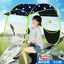 스쿠터캐노피 바람막이 우산 윈드스크린 덮개 지붕 차양막, 파란펭귄