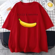예쁜 여성 티셔츠 반팔 귀여운 여름 반소매 남성 여성용 재미있는 돌체 amp 바나나 프린트 하라주쿠 얼짱 텀블러 과일 스타일 상의 그래픽 티 패션