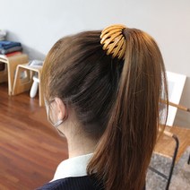 포니 헤어핀 유광 만두핀 똥머리핀 올림머리 곱창밴드 당고머리 스틱밴드 똥머리 머리끈 만두머리, 3-만두핀-오렌지