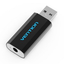 usb 사운드카드 외장 vention 사운드 카드 to 3.5mm audiointerfa 어댑터 2-in-1 to 이어폰 스피커 macbook 컴퓨터 노트북 pc 사운드 카드, vab-s15-b