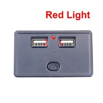 12V 24V 자동차 트럭 ATV 보트 RV 버스 바이크 오토바이 전원 어댑터 콘센트 듀얼 USB 충전기 소켓 5V 4.8A 스위치 포함, [02] Red Light, 02 Red