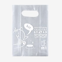 더팩컴퍼니 PE투명 / HD 반투명 비닐쇼핑백 인쇄비닐백모음 100장, PE투명고양이비닐백(소)