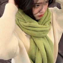 ZDD 겨울 무지 골지 니트 머플러 소프트 목도리 여성 코디 데일리 9가지 컬러