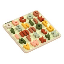 JIANDAAN 취학 전 유아를 위한 나무 퍼즐 Abc 퍼즐 보드 알파벳, 24cmx24cm, 활기 없는, 소문자