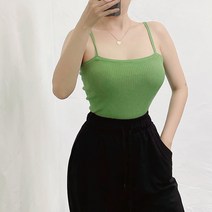 컬러 두줄 스퀘어 니트나시 골지탑 여성끈나시